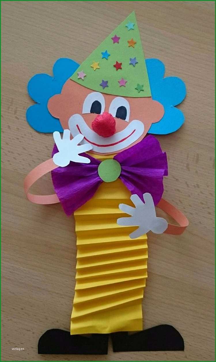 clown basteln mit kindern zu fasching vorlagen ideen und anleitungen