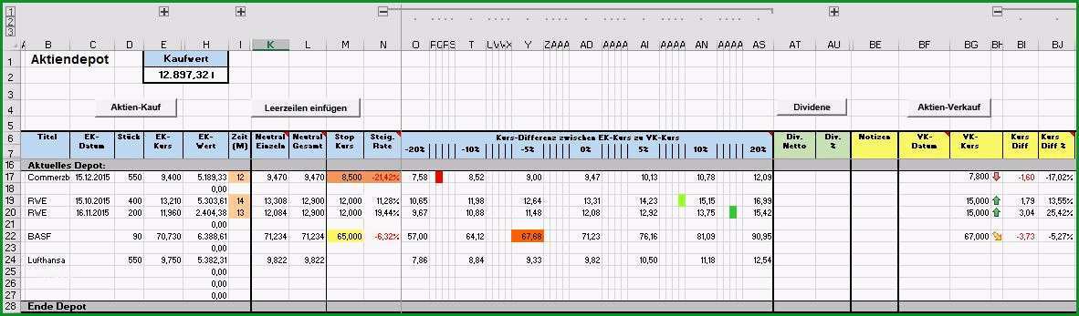 depotverwaltung excel vorlage