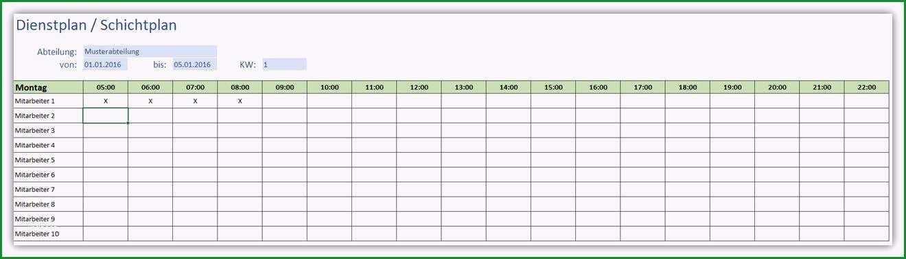 einfacher nstplan schichtplan