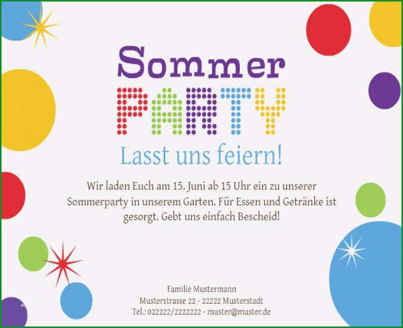 einladung zum sommerfest vorlage kostenlos