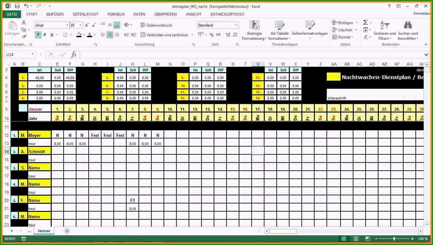 excel arbeitsplan vorlage