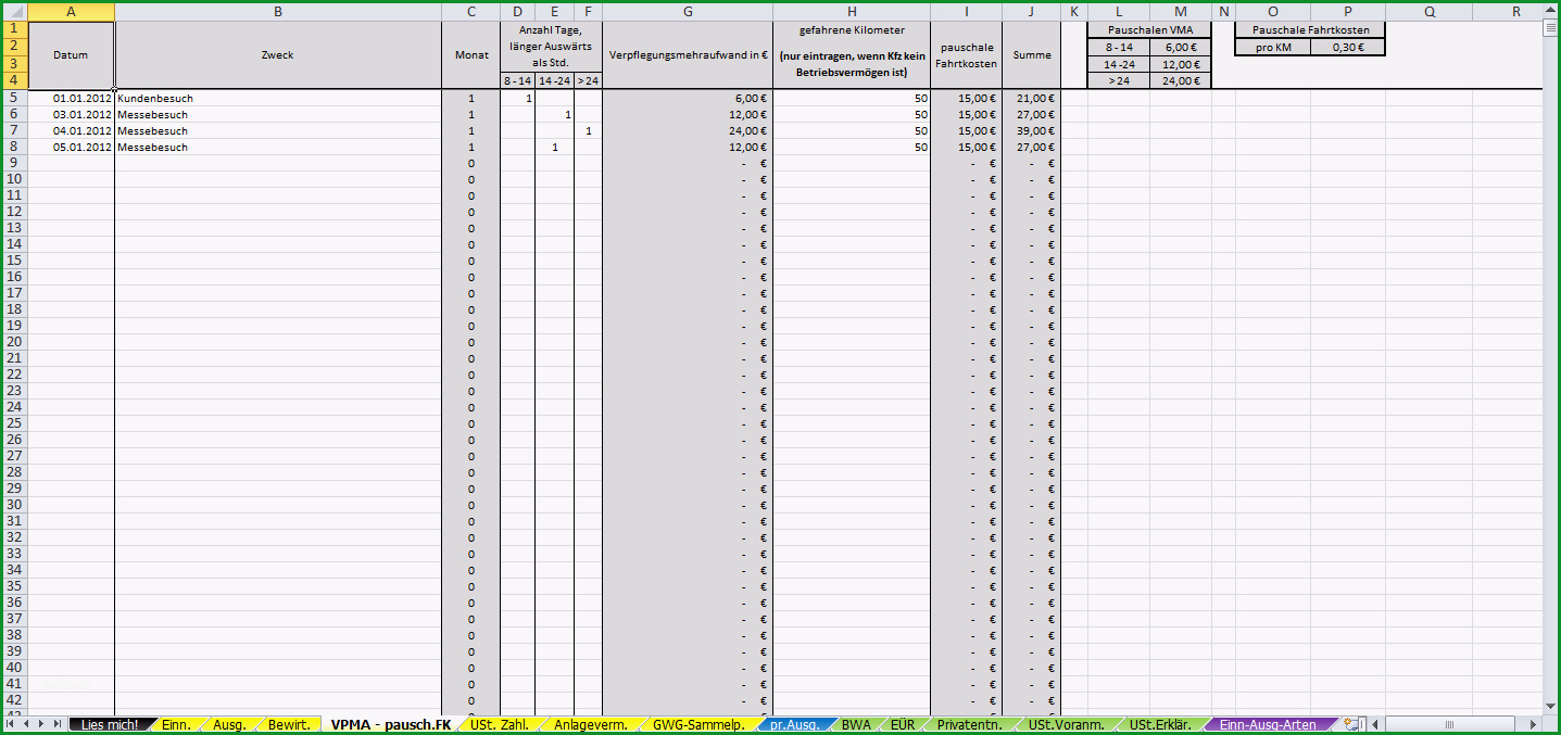 excel vorlage einnahmen ueberschuss rechnung euer 2013