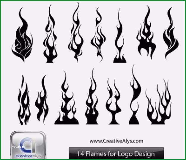 flammen tattoo vorlage gut schwarz feuer flammen vektor set