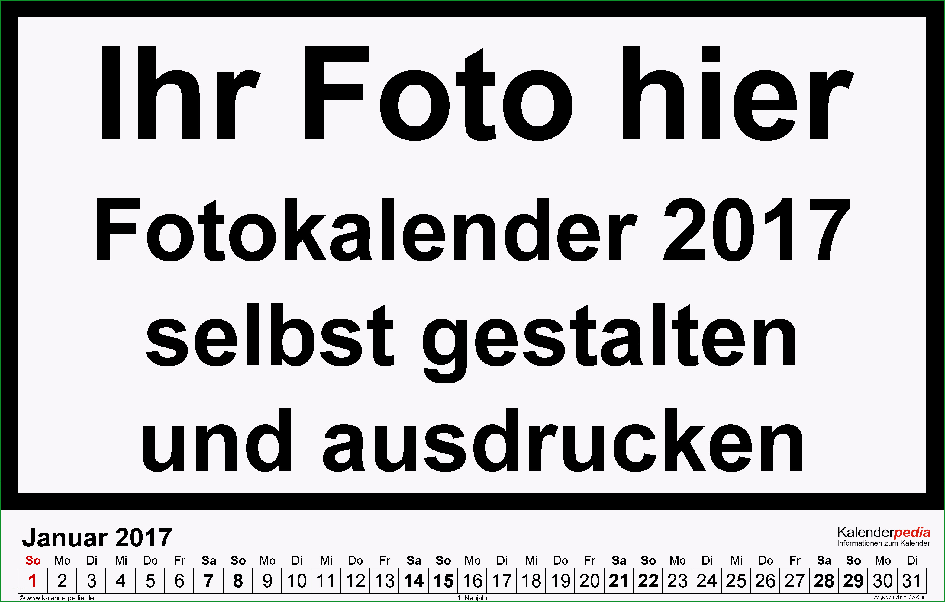 fotokalender 2017 word vorlagen