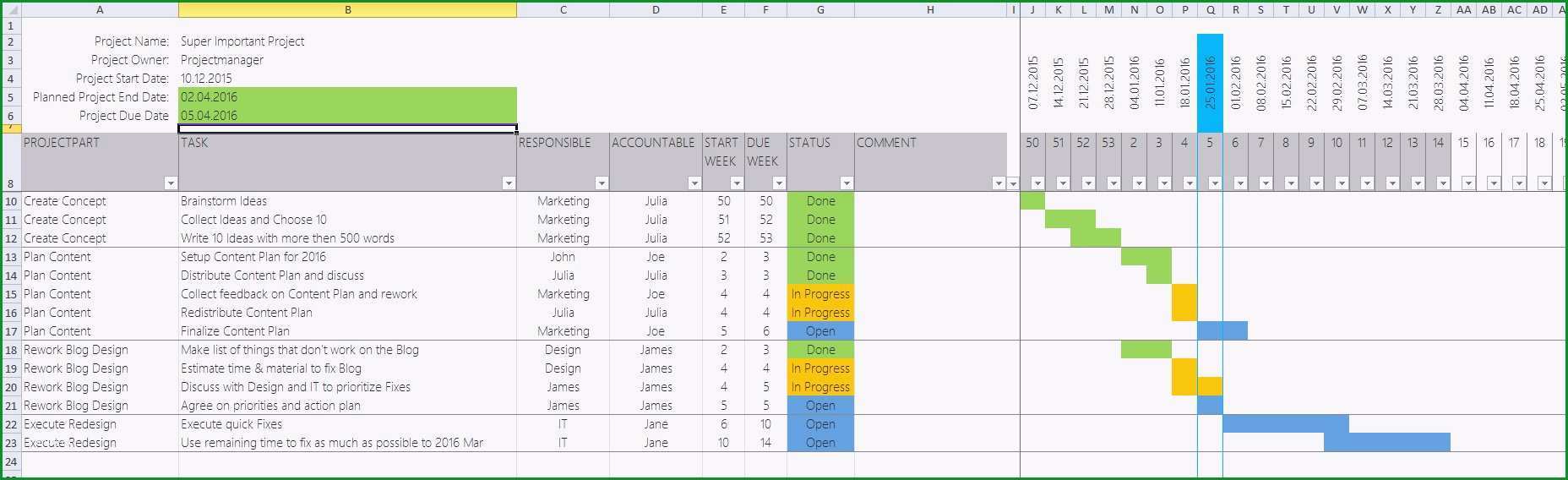 zeitplan excel vorlage