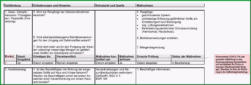 gefaehrdungsbeurteilung umgang mit gefahrstoffen allgemein