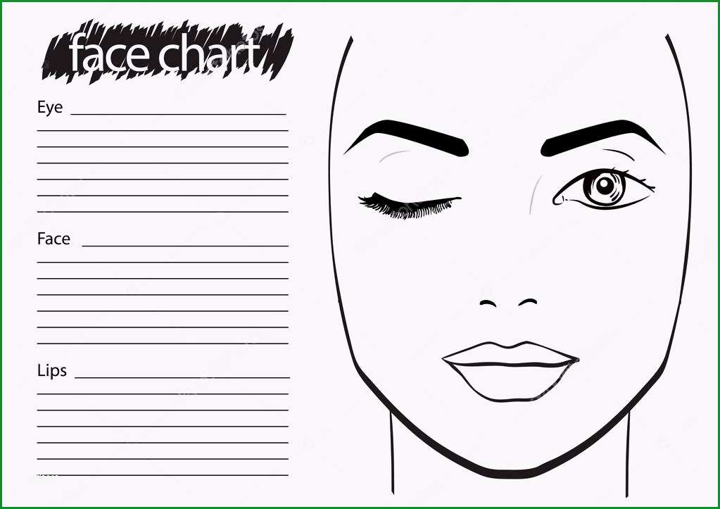 stock illustration face chart makeup artist blank