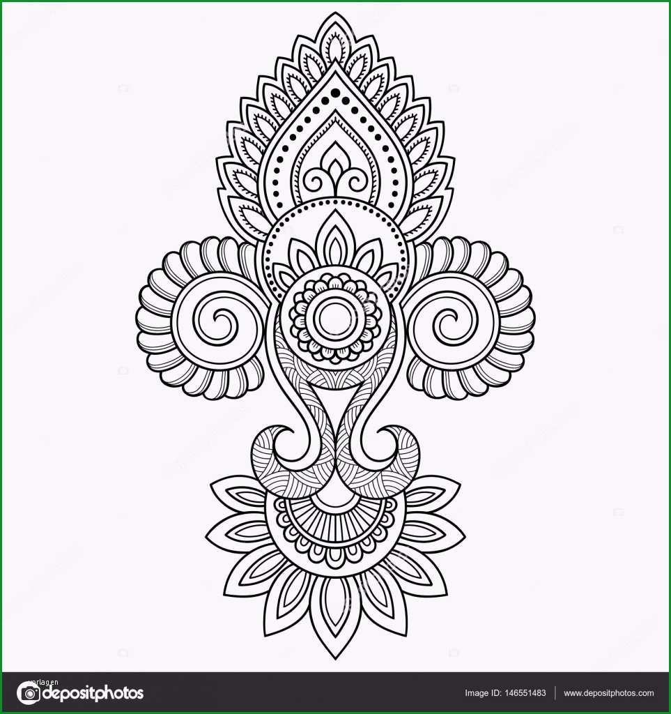 stock illustration henna tattoo flower template in