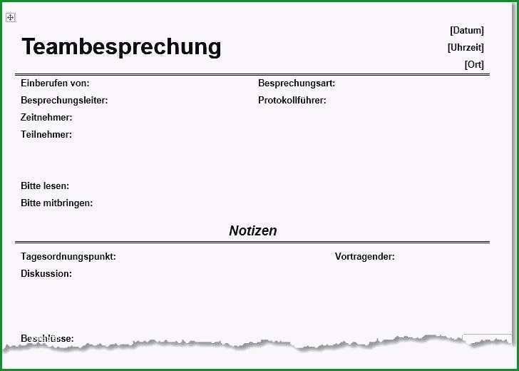protokoll muster teambesprechung