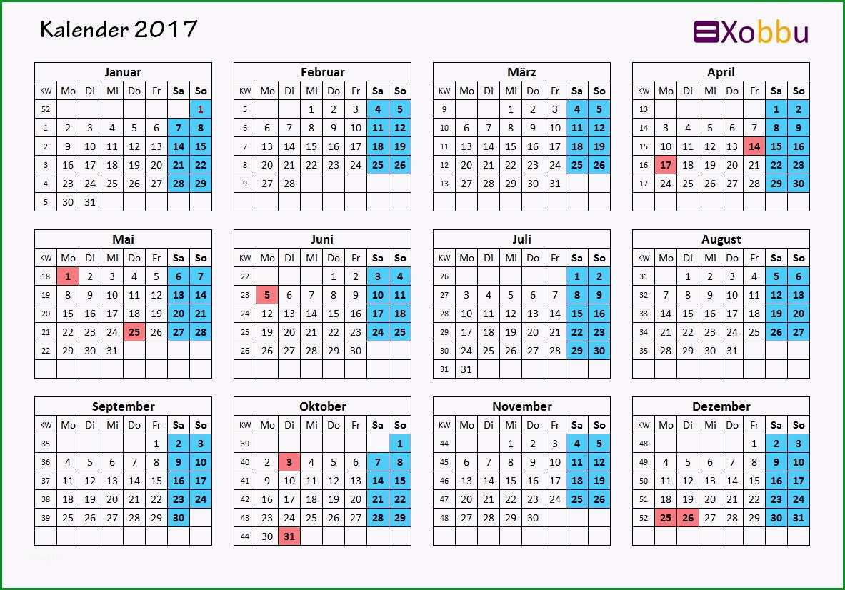 Bemerkenswert Kalender 2017 Vorlage Für 2019 2