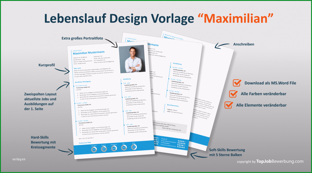 lebenslauf design vorlage maximilian