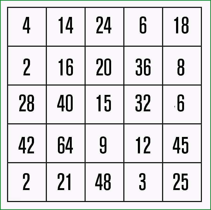 mathe bingo beispiel