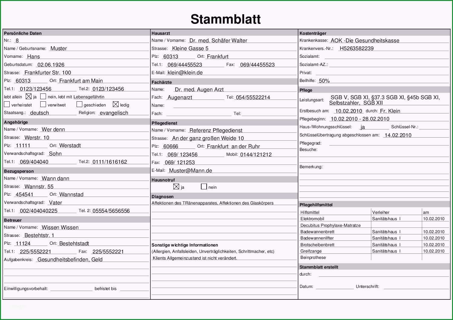 pflegeplanung muster zum ausdrucken