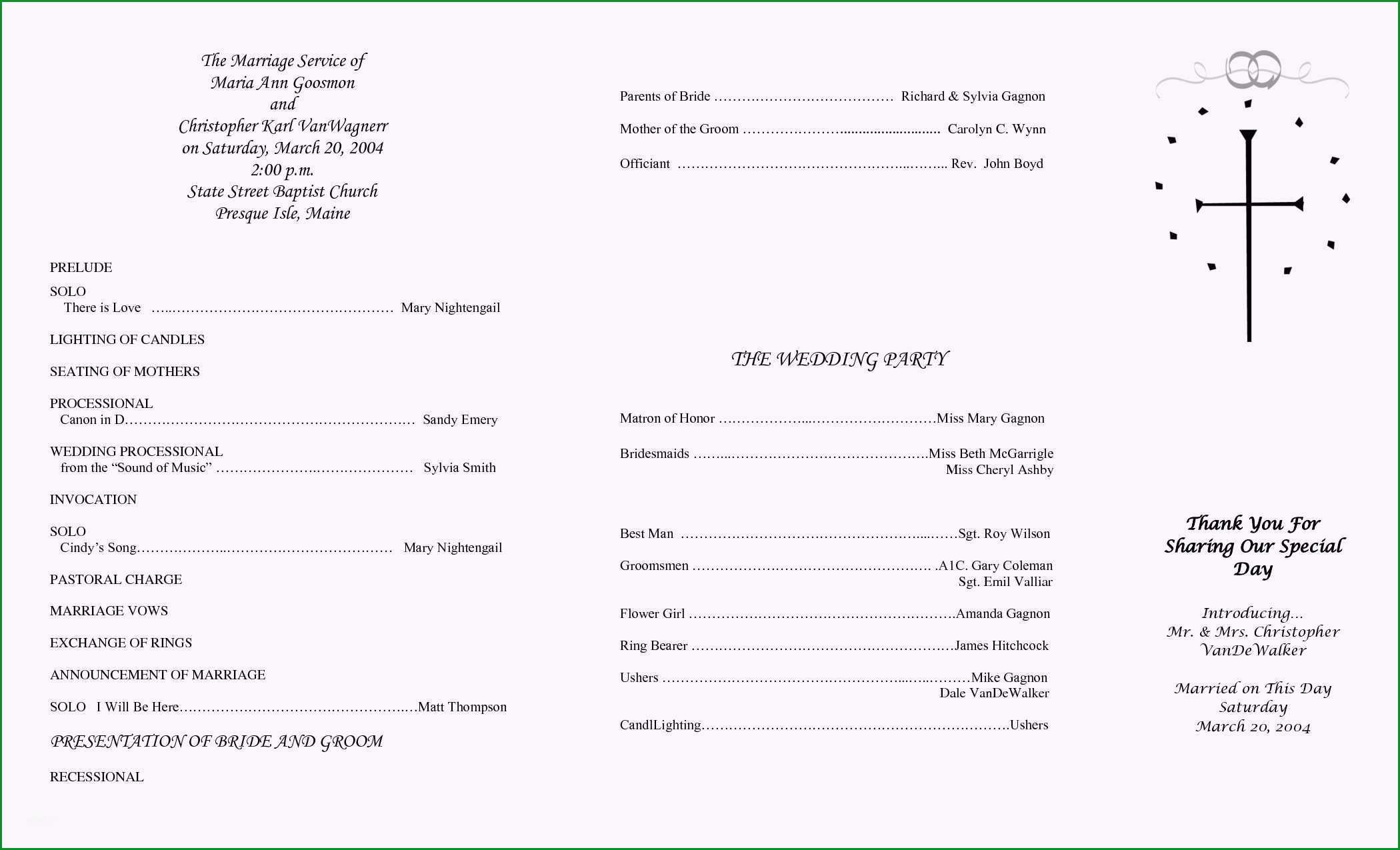 catholic church order of service template