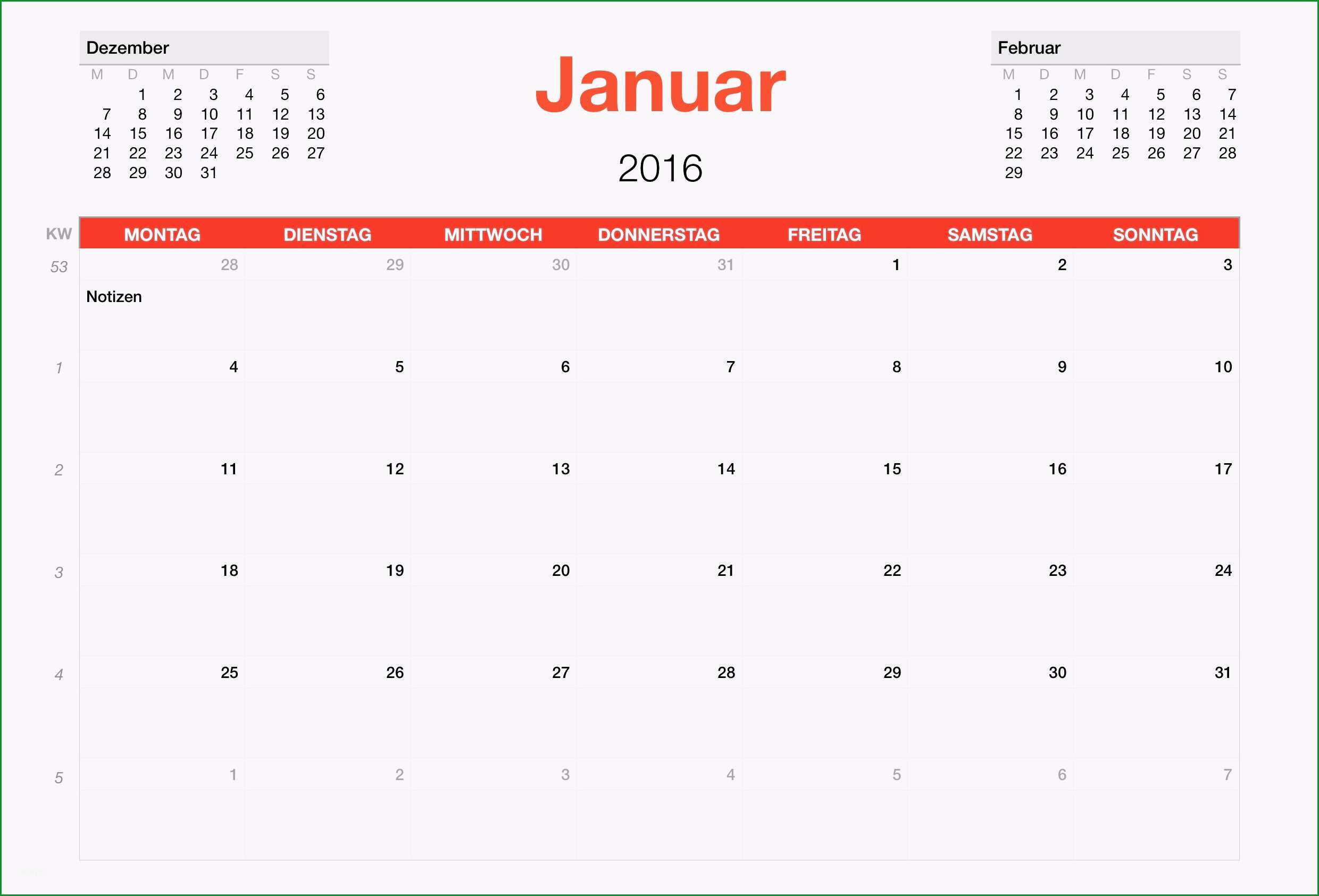 kalender 2016 monatsansicht