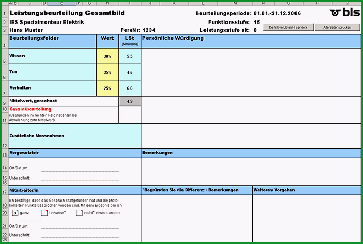 projekt bls leistungsbeurteilung