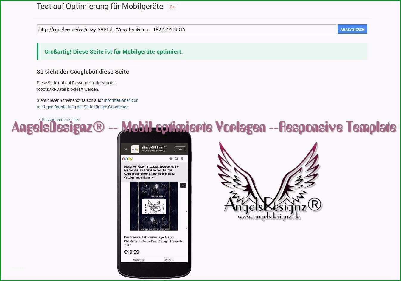 Responsive Vorlage Magic Phantasie Mobil optimierte eBay Template