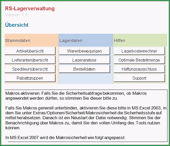 RS Lagerverwaltung