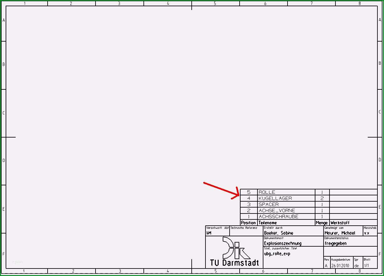 schriftfeld technische zeichnung vorlage a4 fabelhaft 7 3 2 explosionsdarstellung mit stuckliste und