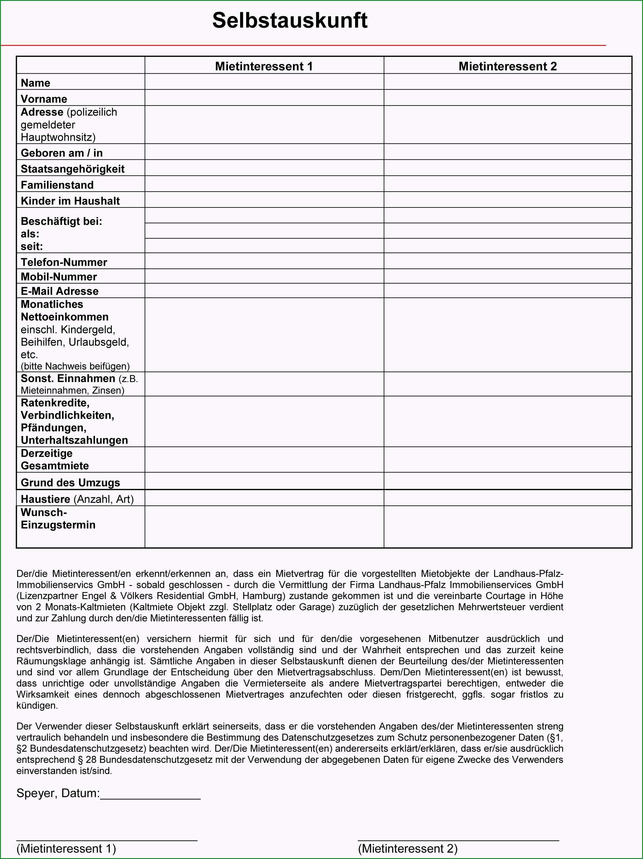 Sensationell Mieter Selbstauskunft Vorlage Für Deinen Erfolg