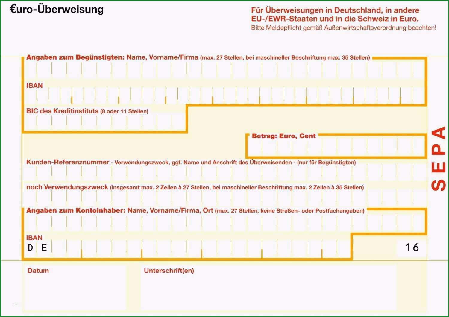 sepa uberweisung vorlage best of ungewohnlich uberweisungstrager vorlage ideen