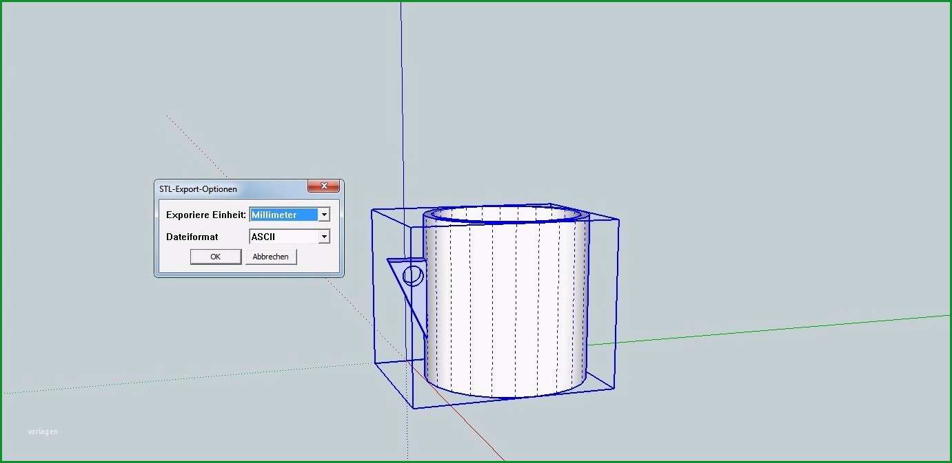 Vorlage fuer den 3D Druck erstellen 3D Druck