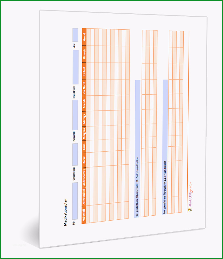 vorlage medikationsplan