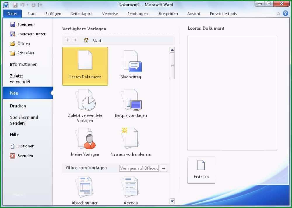 word vorlage erstellen