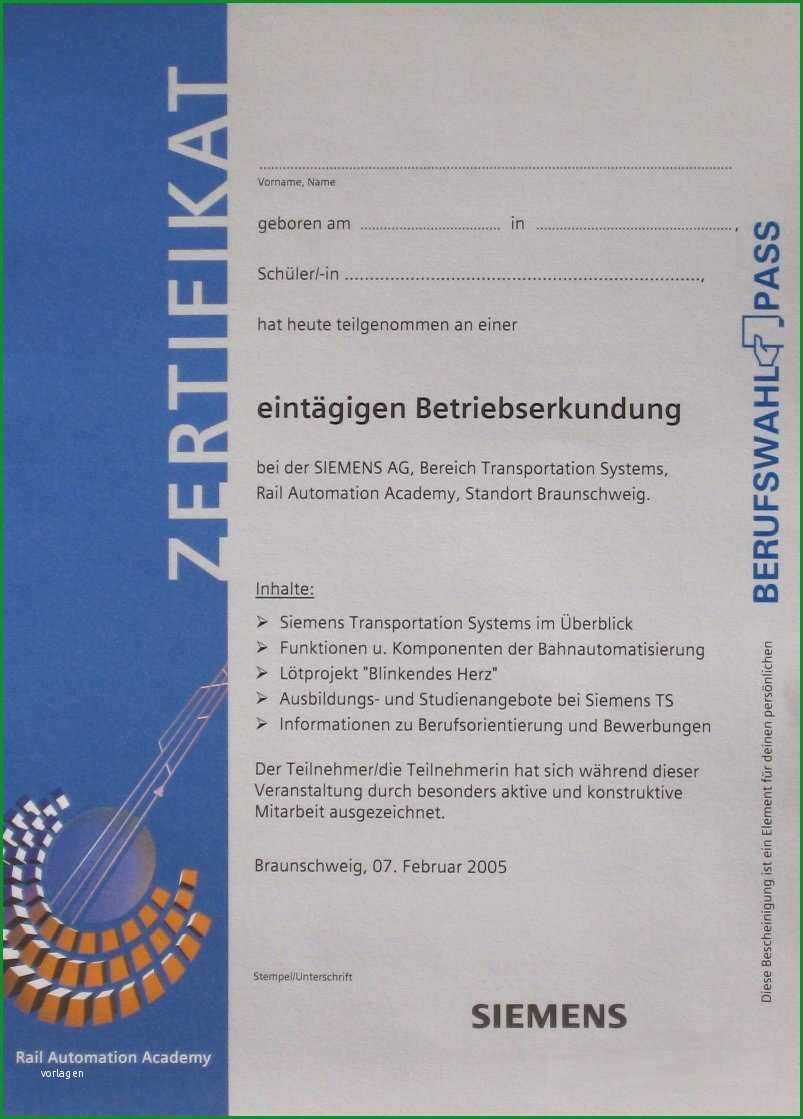 zertifikat vorlage word