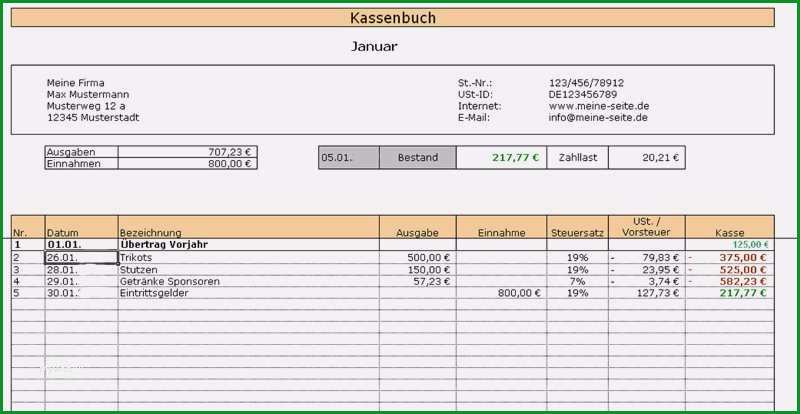 12 kassenbuch fuhren muster