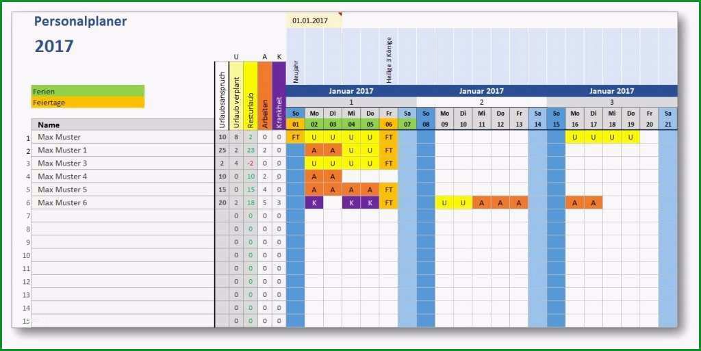 12 urlaubsplan excel vorlage