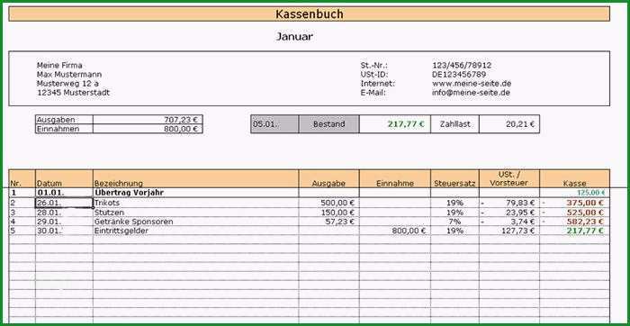 15 muster kassenbuch