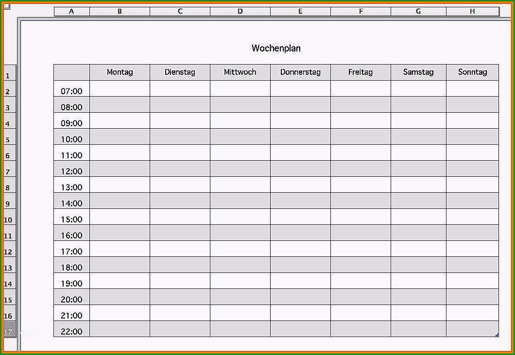 15 stundenplan vorlage pdf