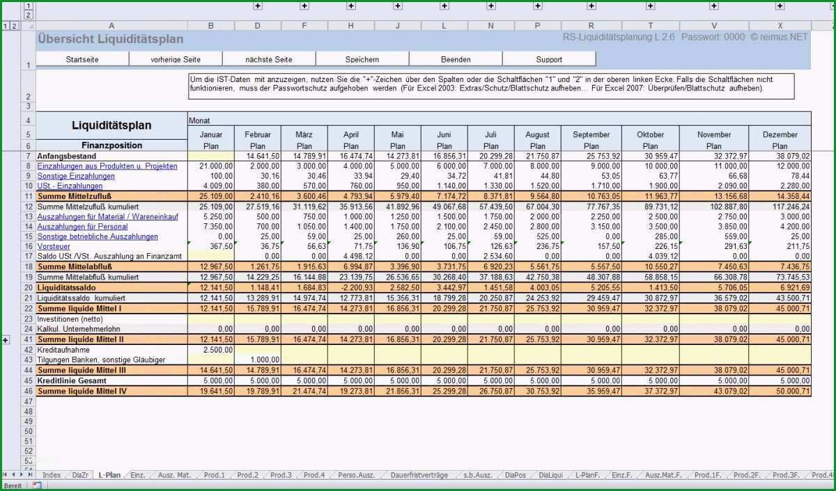 16 cash flow berechnung excel vorlage