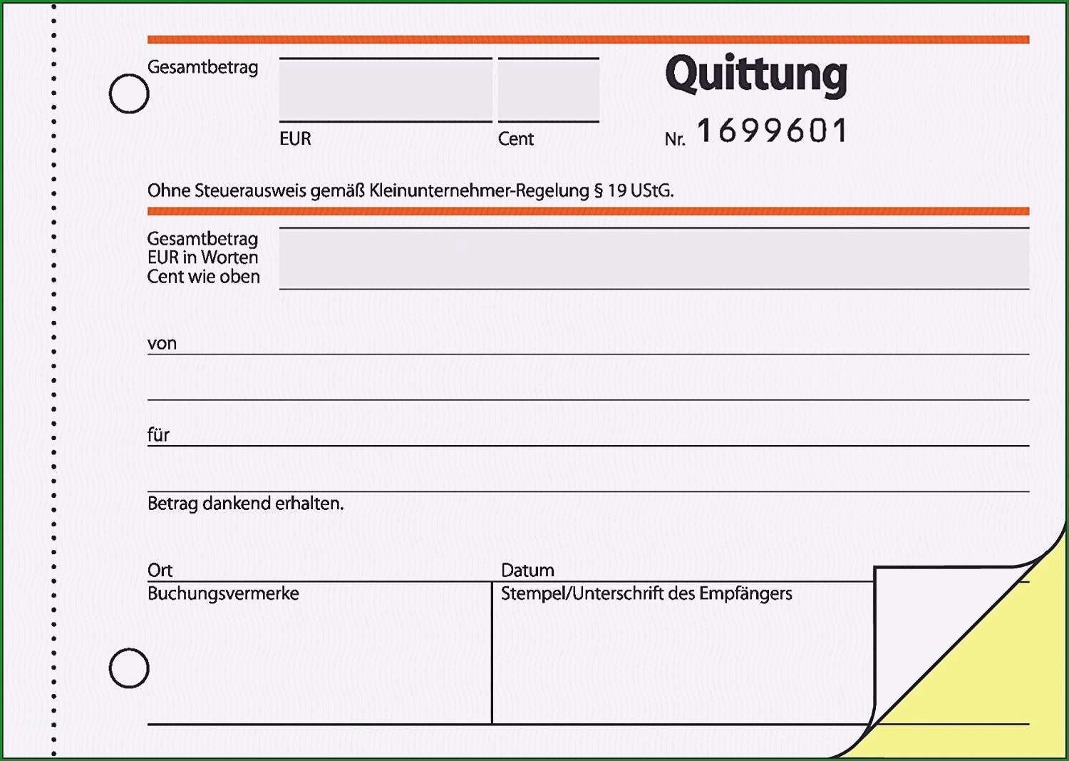 16 quittung kleinunternehmer muster