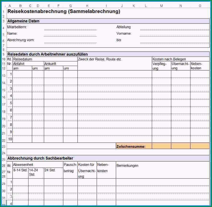 16 reisekostenabrechnung formular 2017 excel kostenlos