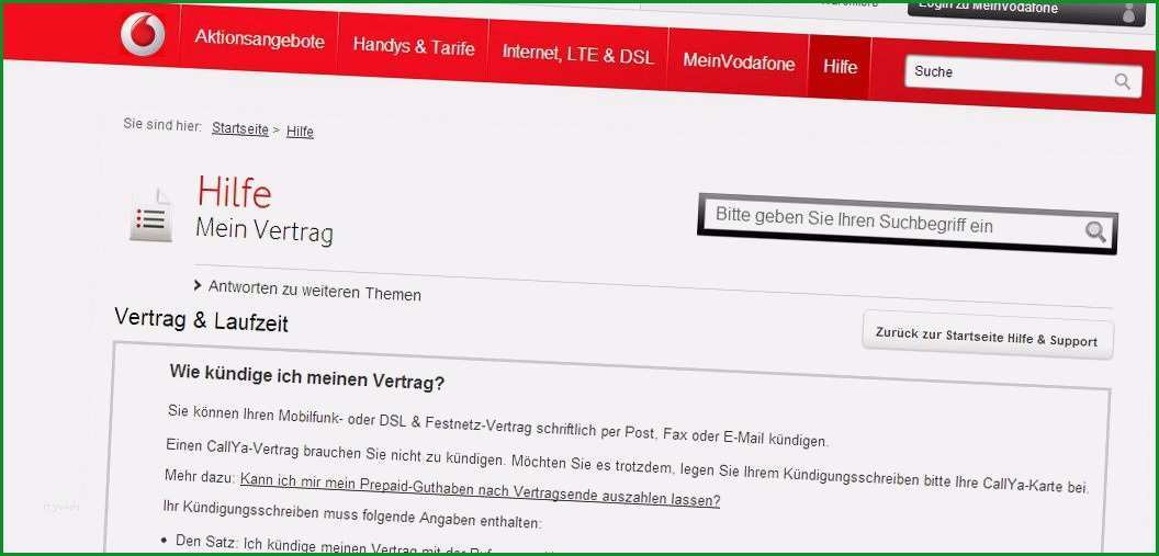 16 vodafone kundigung vorlage pdf