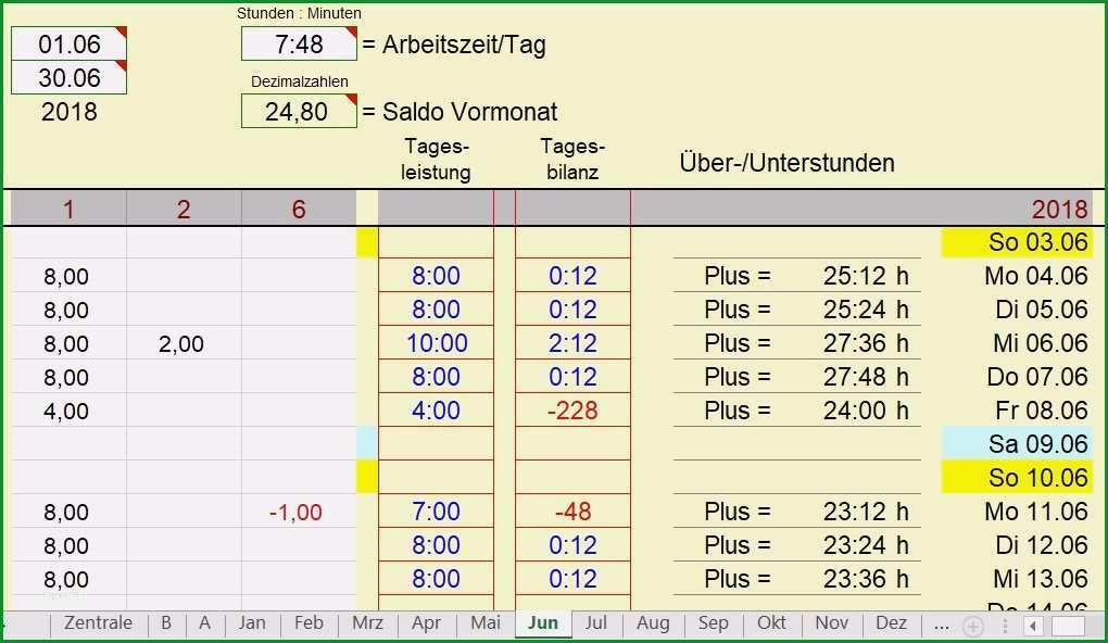 18 arbeitszeitkonto muster