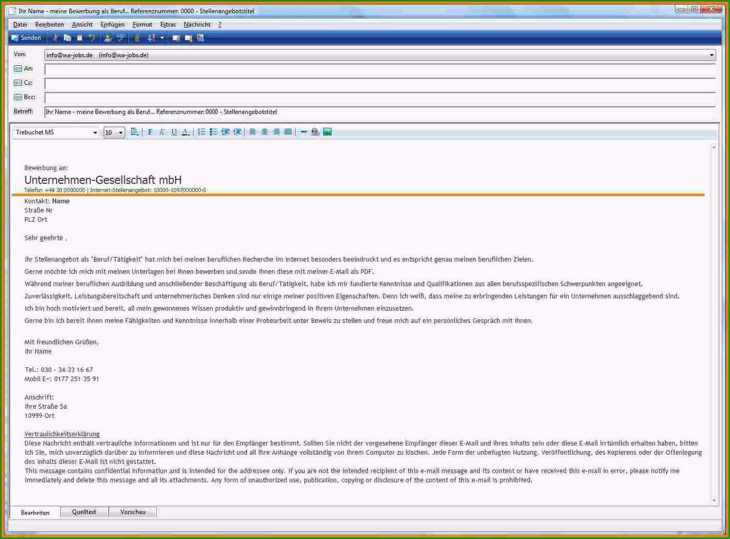 19 bewerbung email vorlage