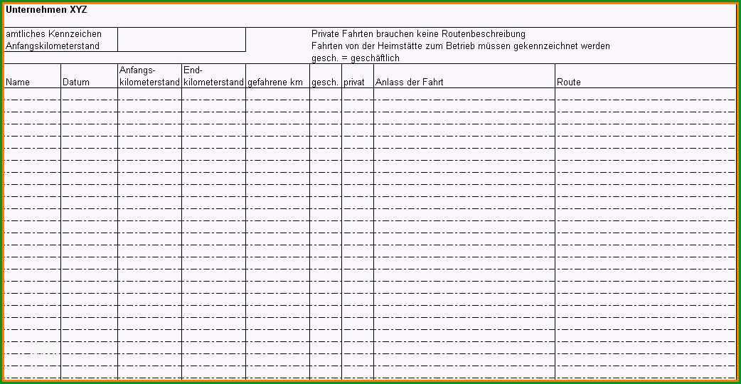 20 fahrtenbuch vorlage