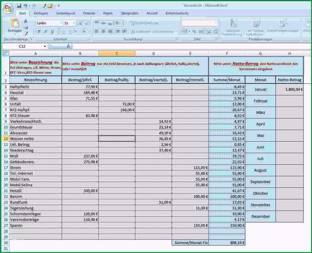 20 kassenbuch vorlage excel