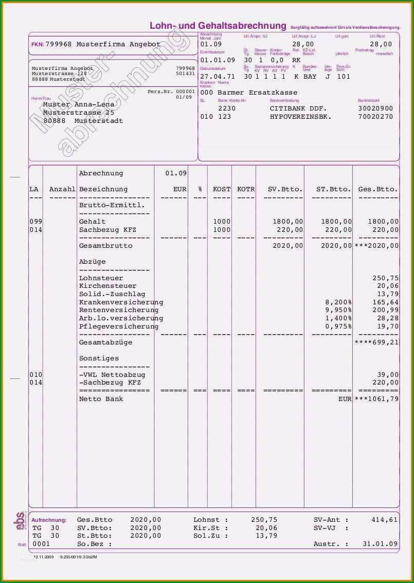 lohnabrechnung vorlage excel