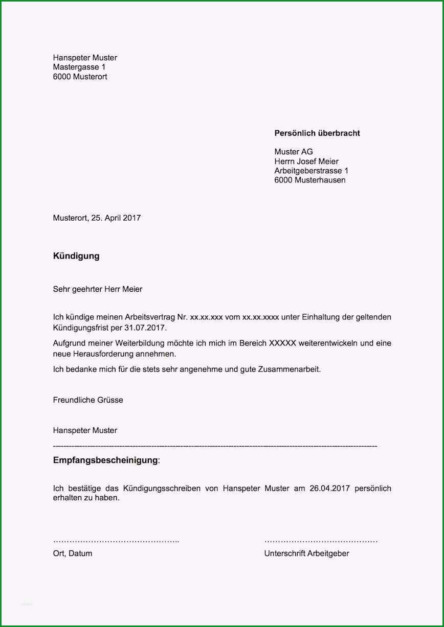 aufhebungsvertrag vorlage arbeitnehmer kostenlos erstaunlich kundigungsschreiben arbeitnehmer vorlage schweiz