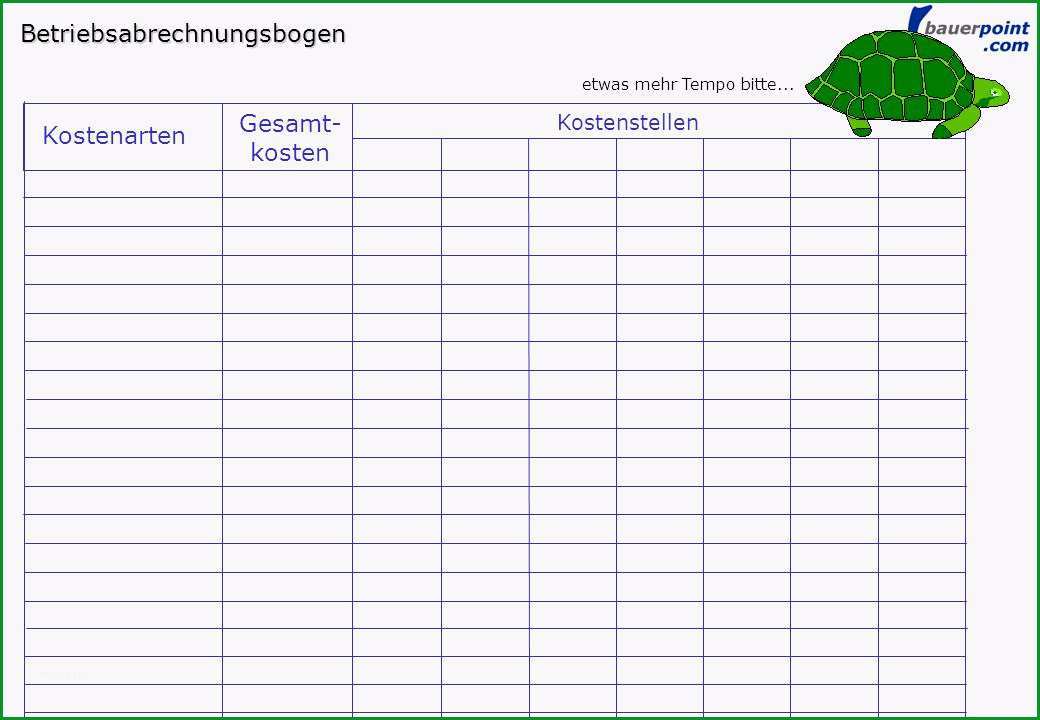 Beste Betriebsabrechnungsbogen Vorlage 2019 1