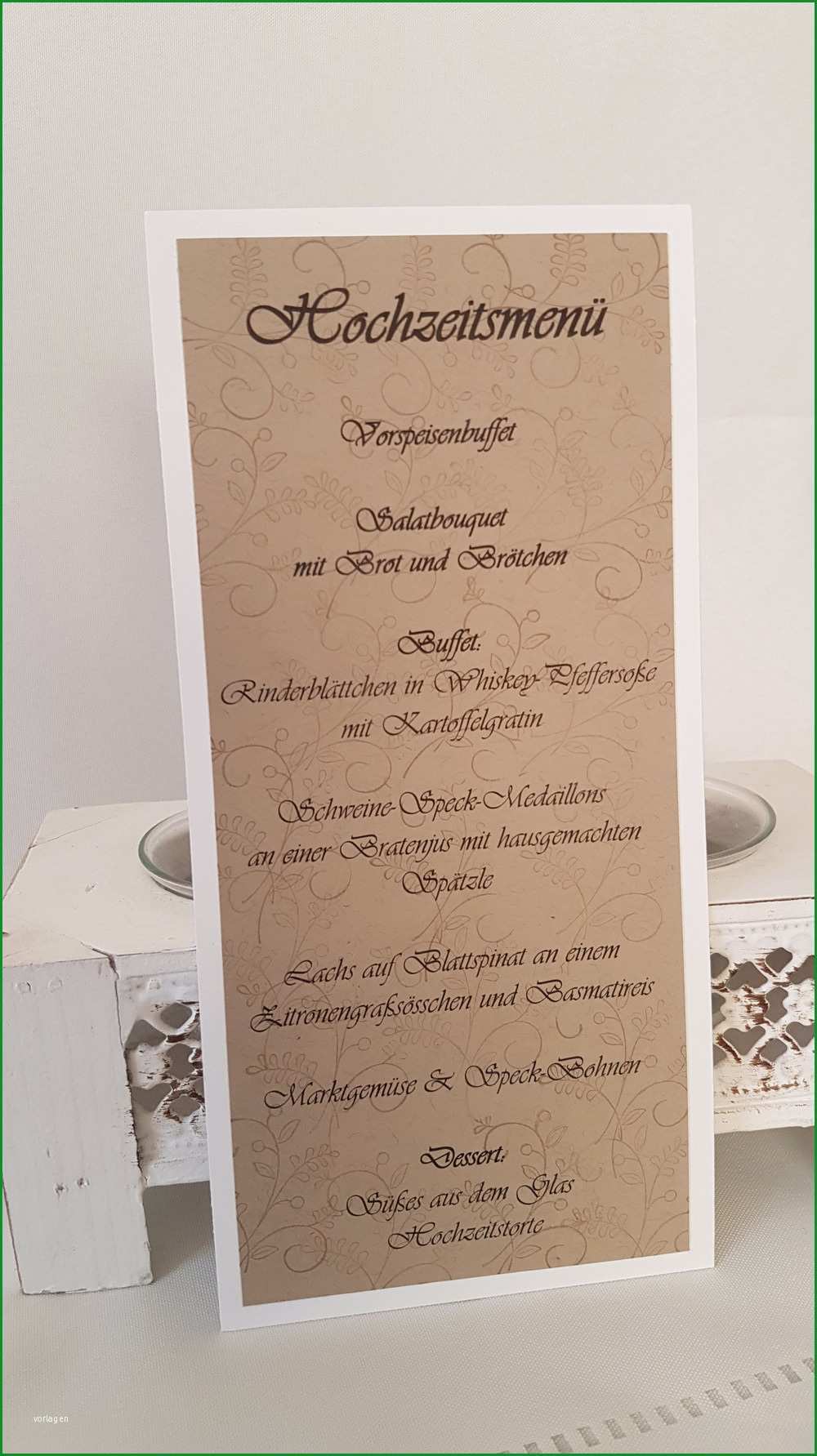 menue raenkekarte hochzeit vintage aufsteller