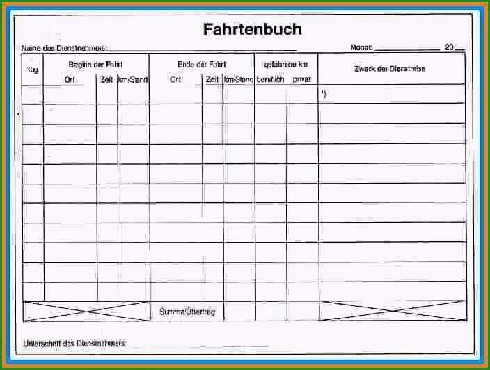 fahrtenbuch vorlage pdf kostenlos 31