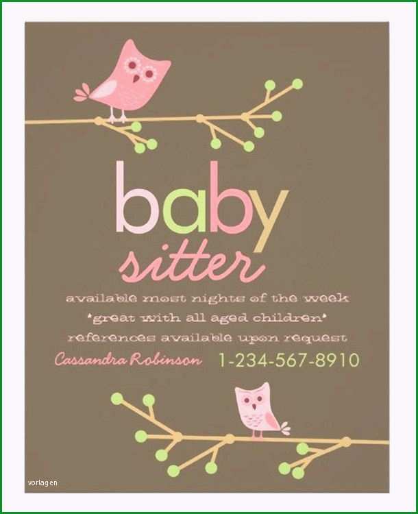 babysitter flyer vorlage deutsch