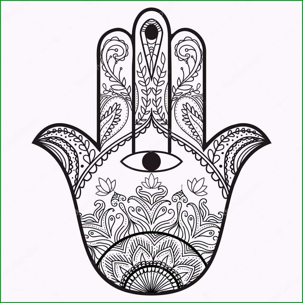 stock illustration hamsa henna tattoo with ethnic