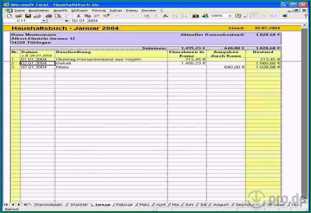 haushaltsbuch vorlage excel