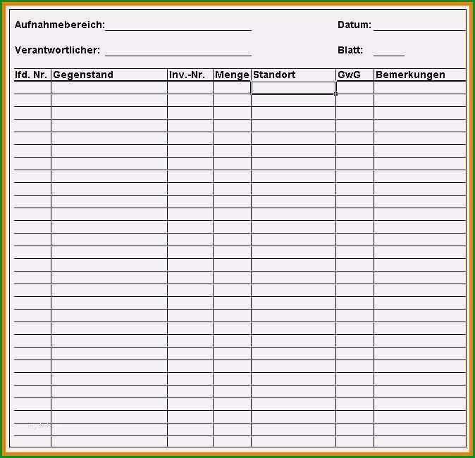 inventarliste excel vorlage wunderbar 7 inventur vorlage excel